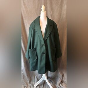 Old Navy Women's Forest Green Button Up Winter Pea Coat, Size: 2X, NWT
